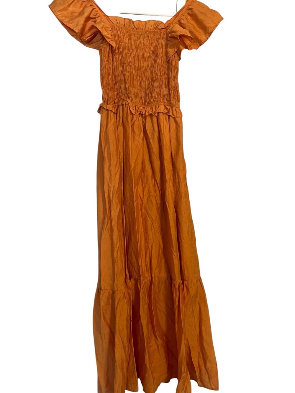 Anthropologie Moon River Smocked Maxi Dress XS Orange Boho Cottagecore Feminine - Picture 2 of 5